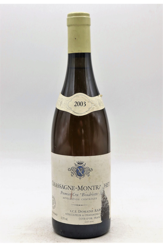 Ramonet Chassagne Montrachet 1er cru Boudriotte 2003 blanc -5% DISCOUNT !